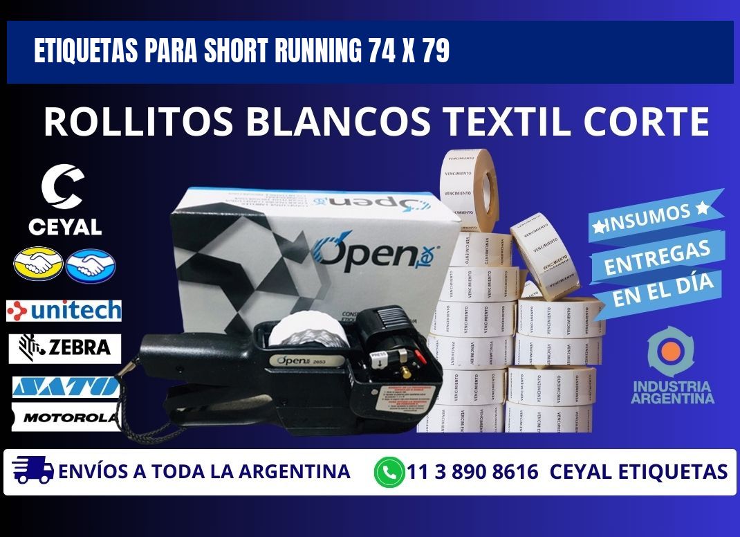 ETIQUETAS PARA SHORT RUNNING 74 x 79