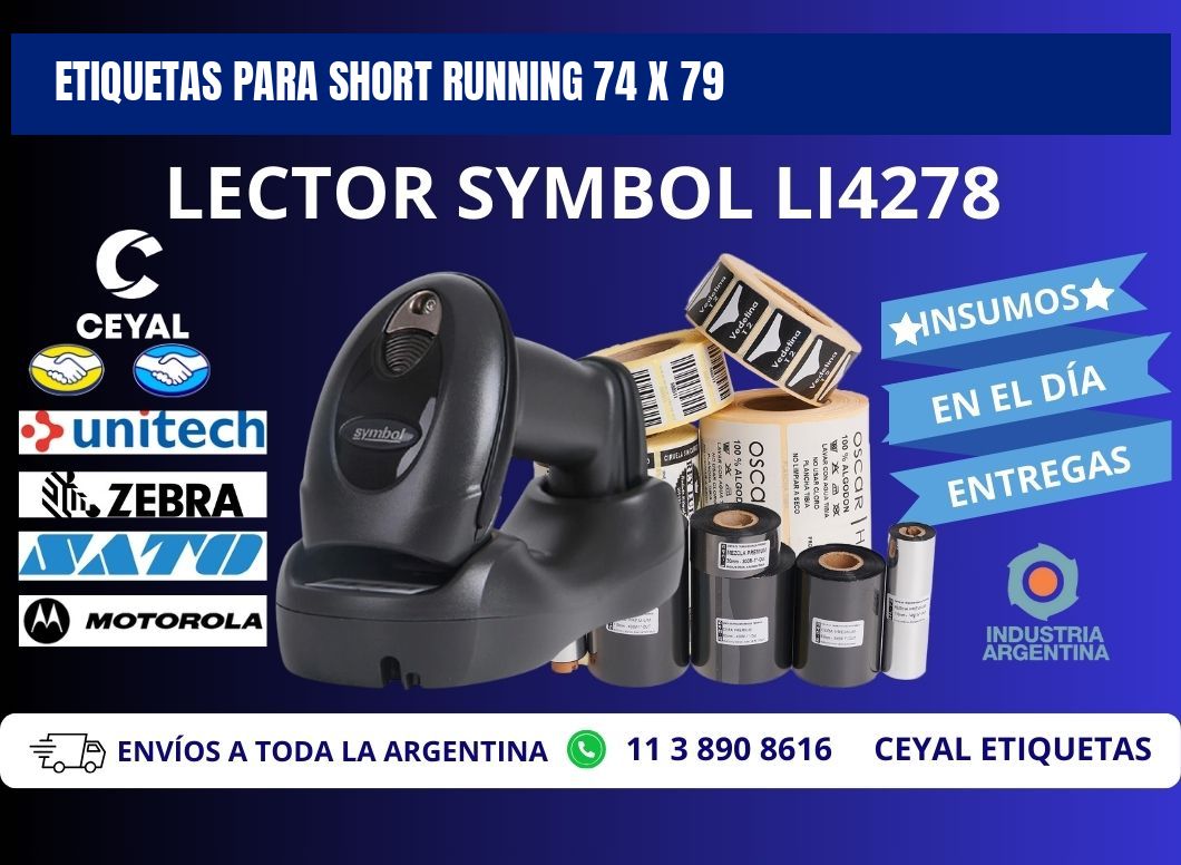 ETIQUETAS PARA SHORT RUNNING 74 x 79