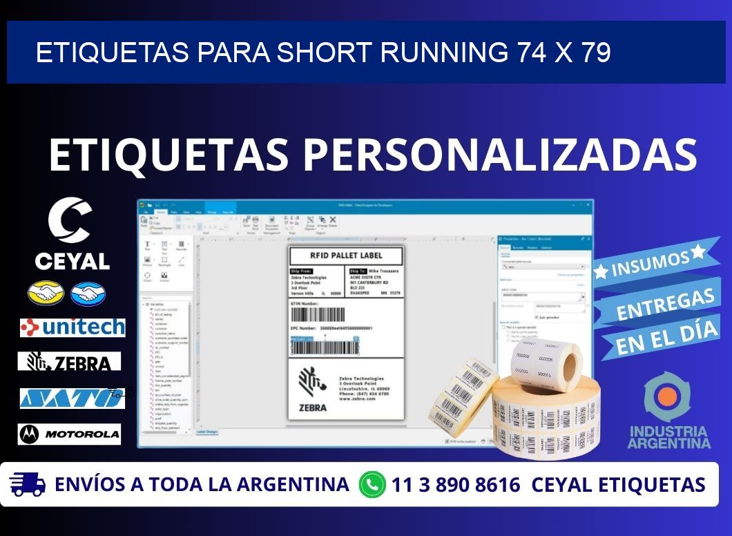 ETIQUETAS PARA SHORT RUNNING 74 x 79