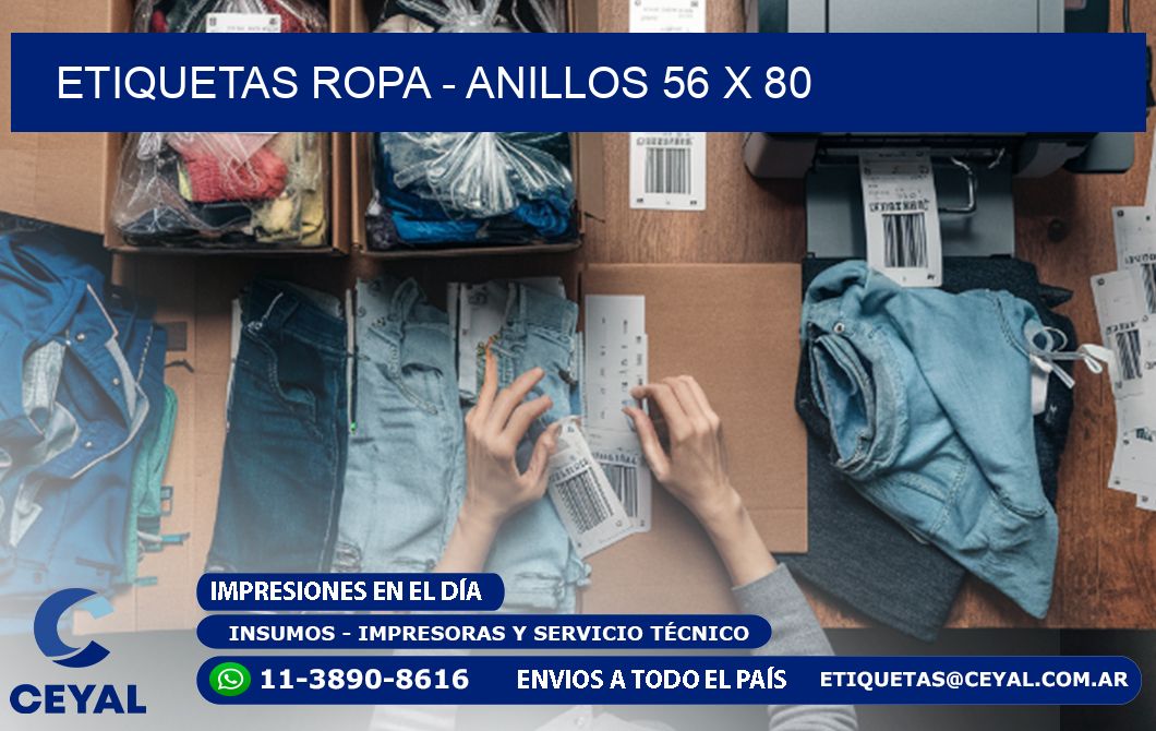 ETIQUETAS ROPA - ANILLOS 56 x 80