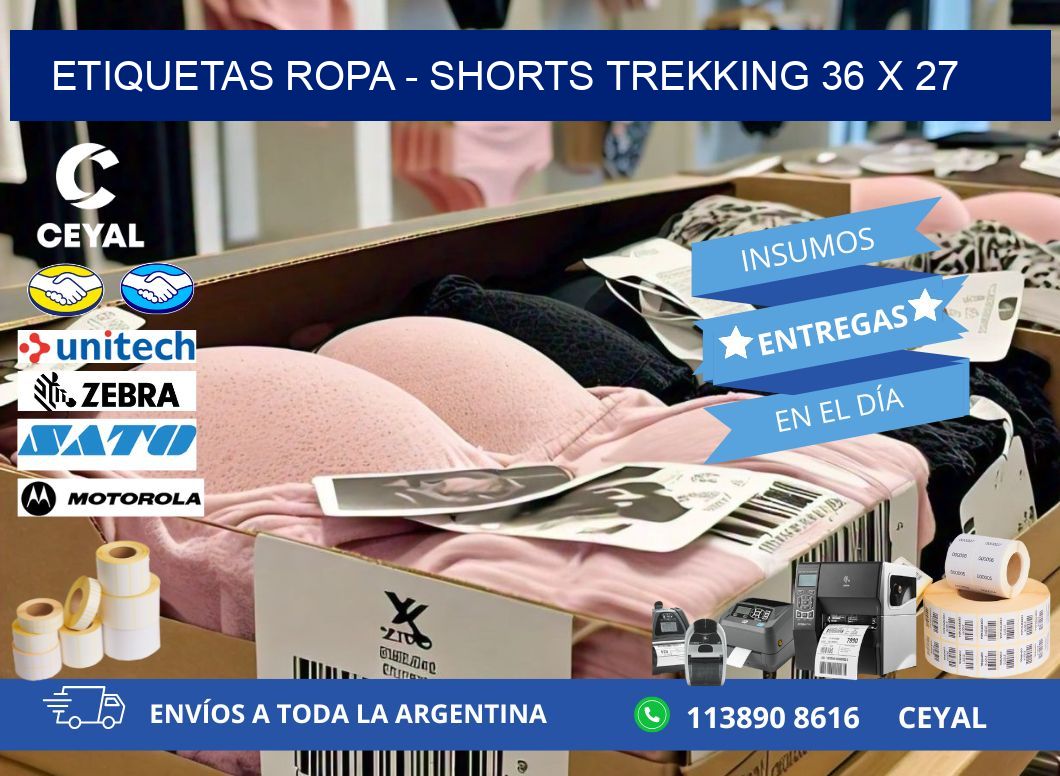 ETIQUETAS ROPA – SHORTS TREKKING 36 x 27