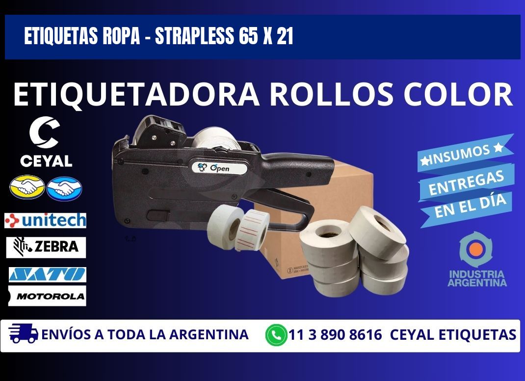 ETIQUETAS ROPA - STRAPLESS 65 x 21