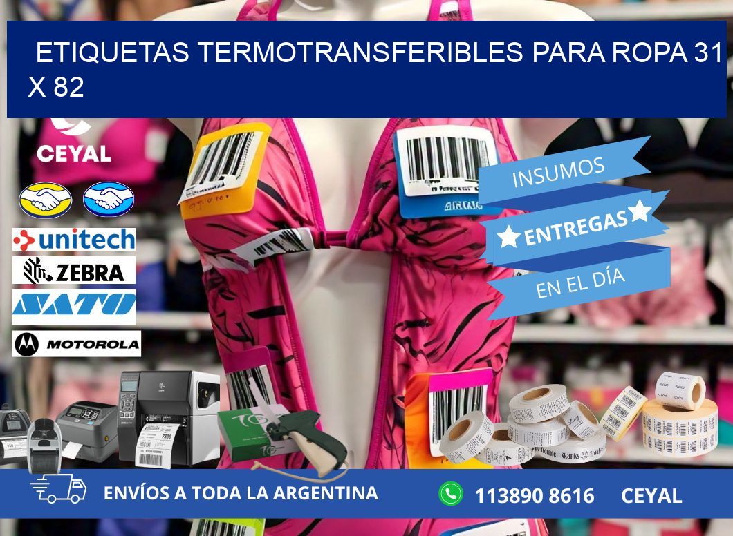 ETIQUETAS TERMOTRANSFERIBLES PARA ROPA 31 x 82