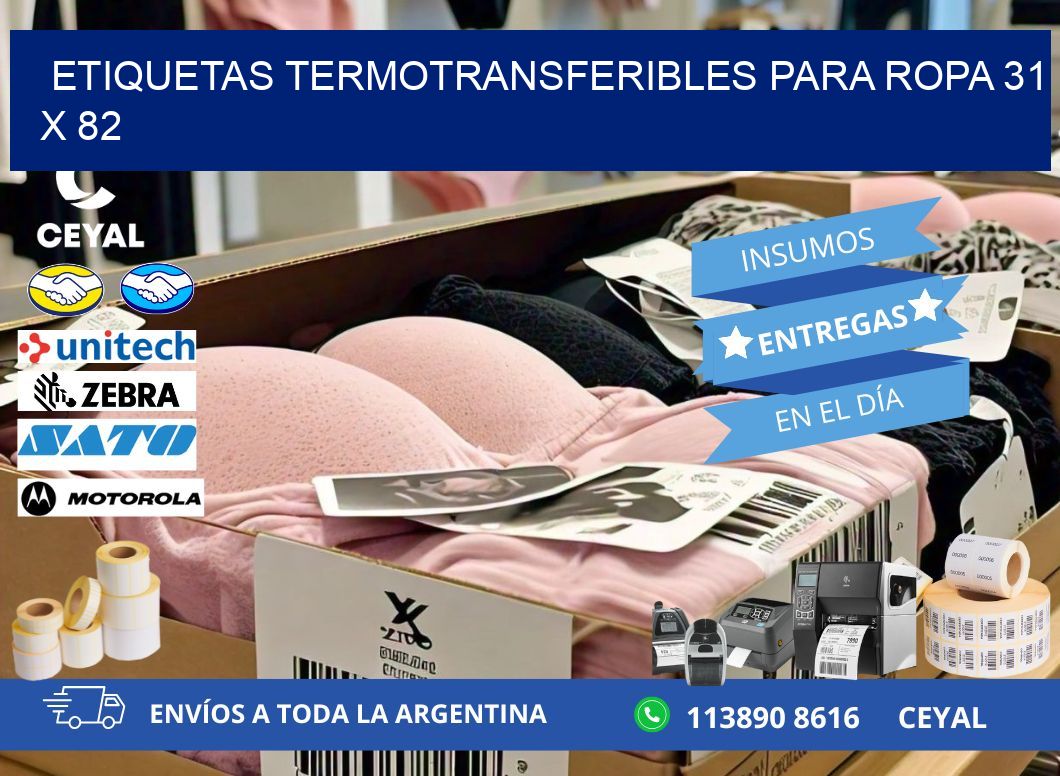 ETIQUETAS TERMOTRANSFERIBLES PARA ROPA 31 x 82