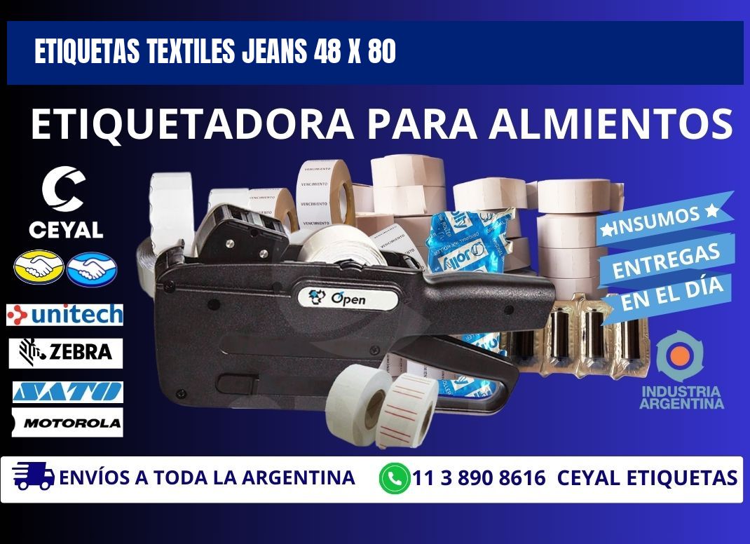 ETIQUETAS TEXTILES JEANS 48 x 80