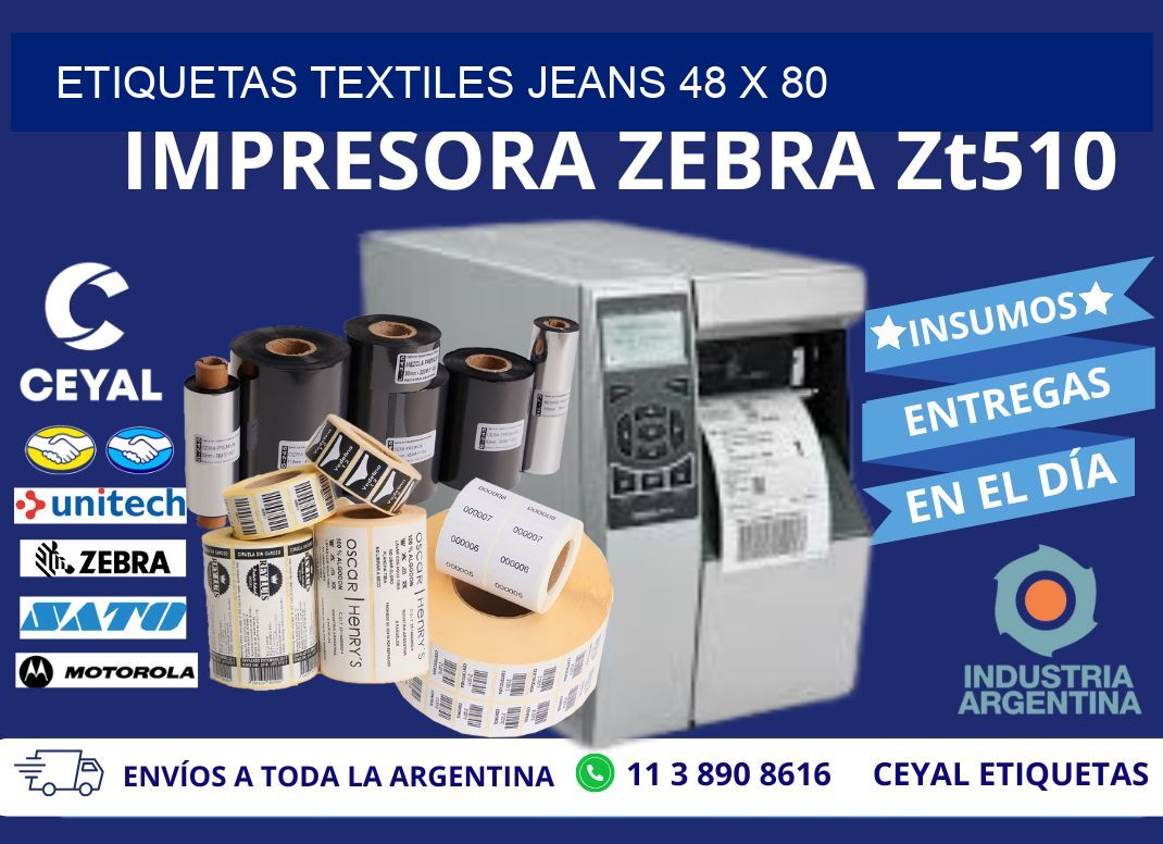 ETIQUETAS TEXTILES JEANS 48 x 80