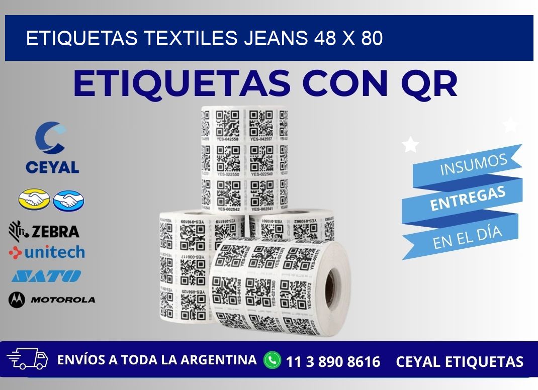 ETIQUETAS TEXTILES JEANS 48 x 80