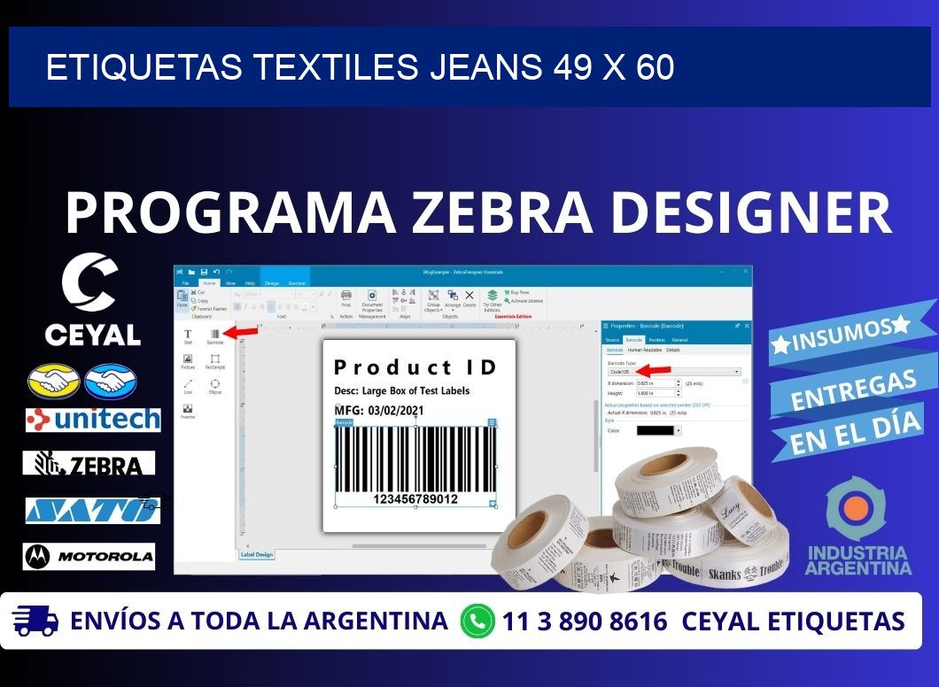 ETIQUETAS TEXTILES JEANS 49 x 60