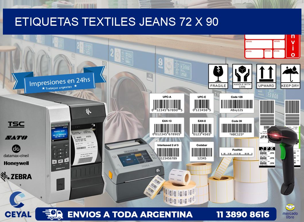 ETIQUETAS TEXTILES JEANS 72 x 90