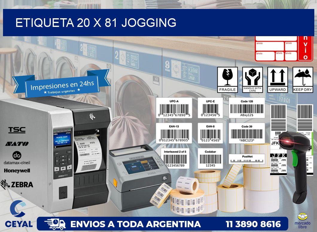 Etiqueta 20 x 81 jogging