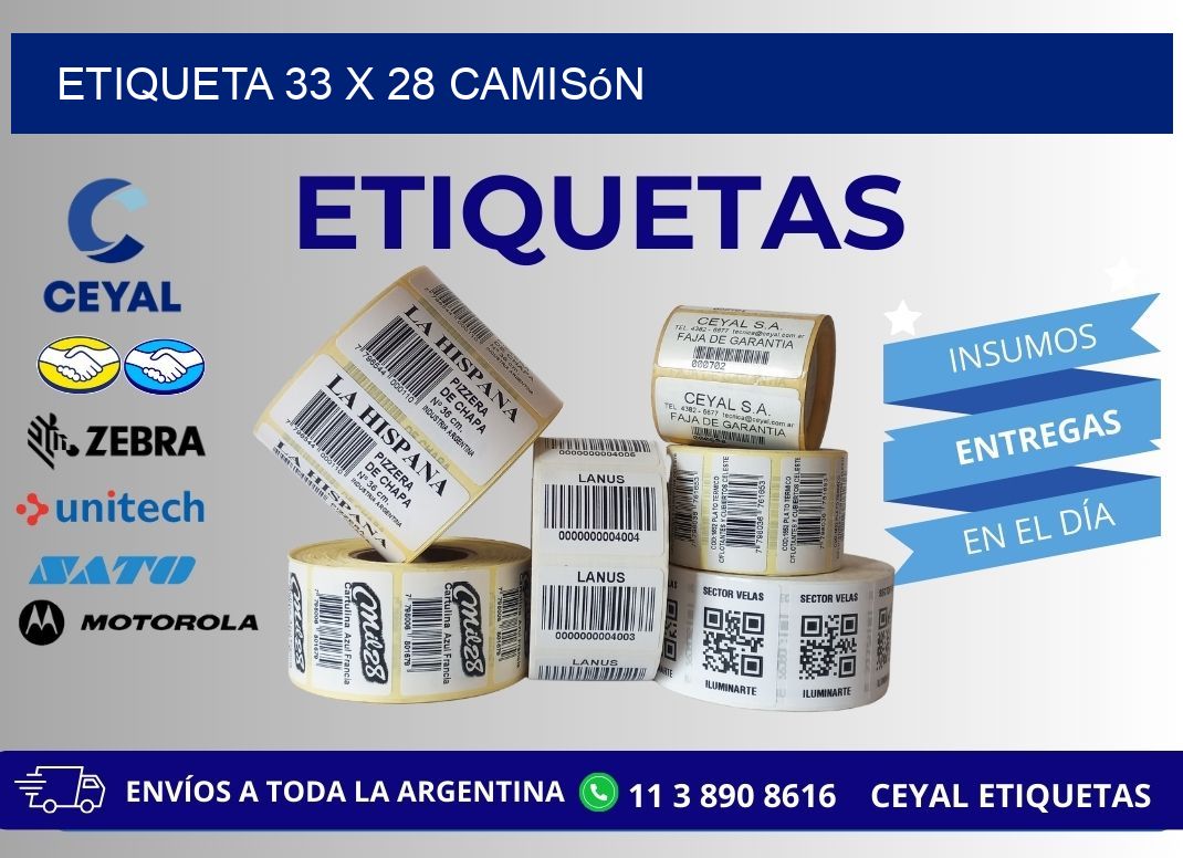 Etiqueta 33 x 28 camisón