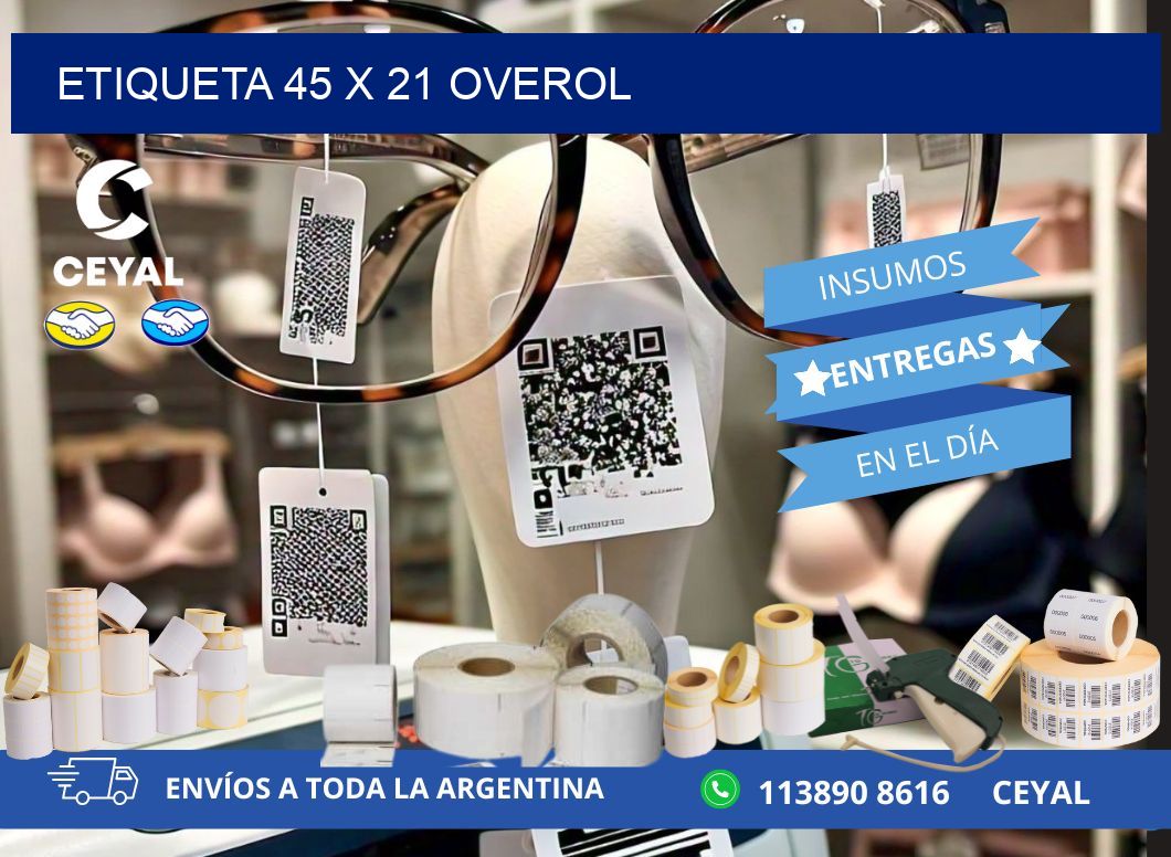 Etiqueta 45 x 21 overol