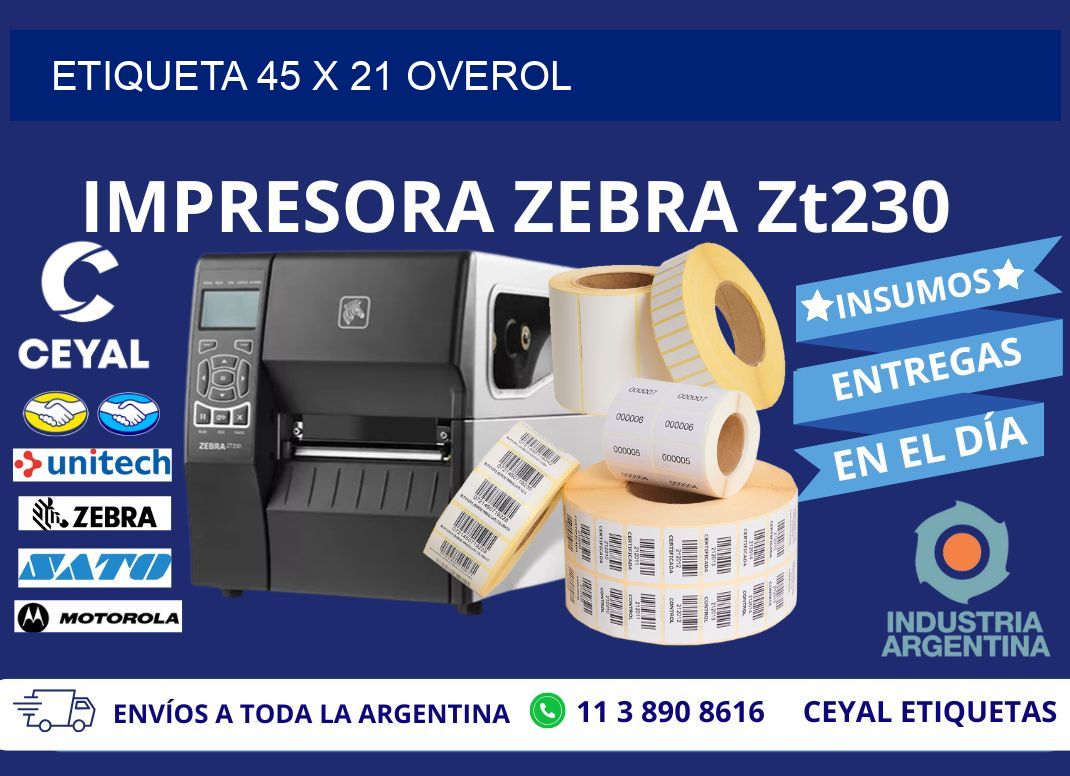 Etiqueta 45 x 21 overol