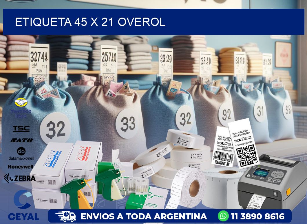 Etiqueta 45 x 21 overol