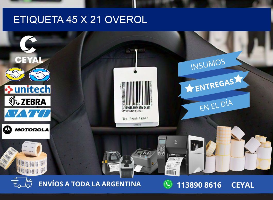 Etiqueta 45 x 21 overol