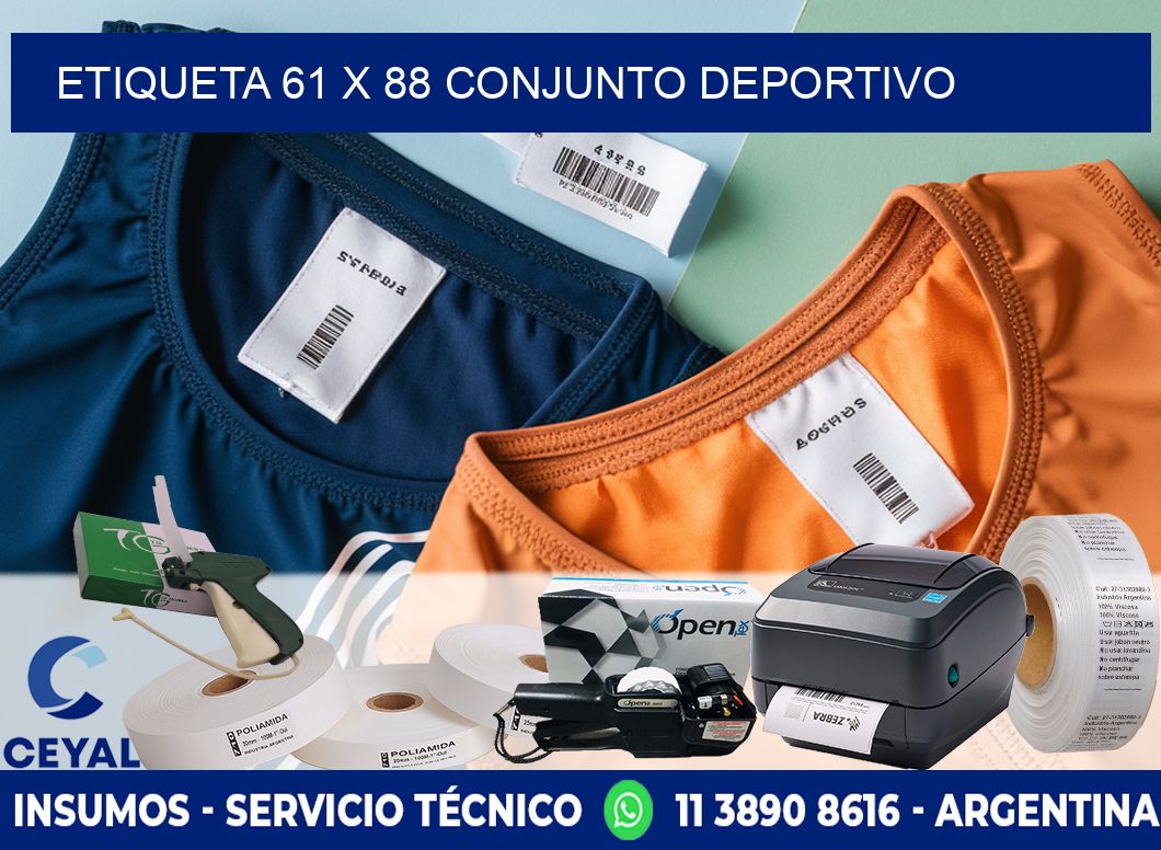 Etiqueta 61 x 88 conjunto deportivo