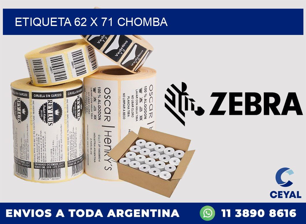 Etiqueta 62 x 71 chomba