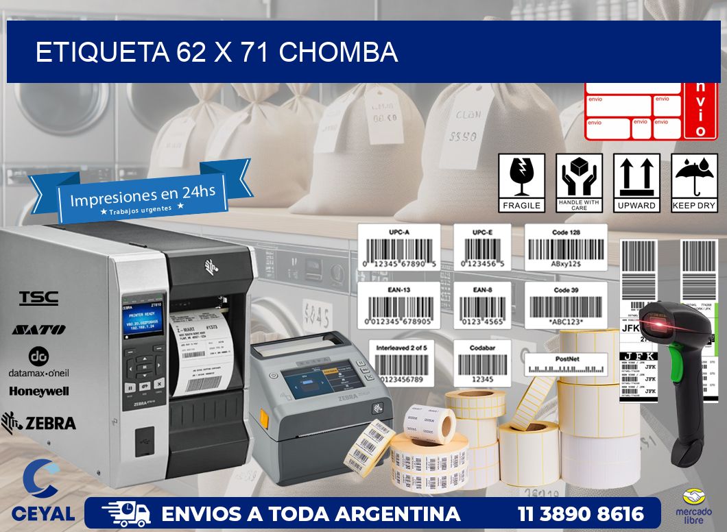 Etiqueta 62 x 71 chomba