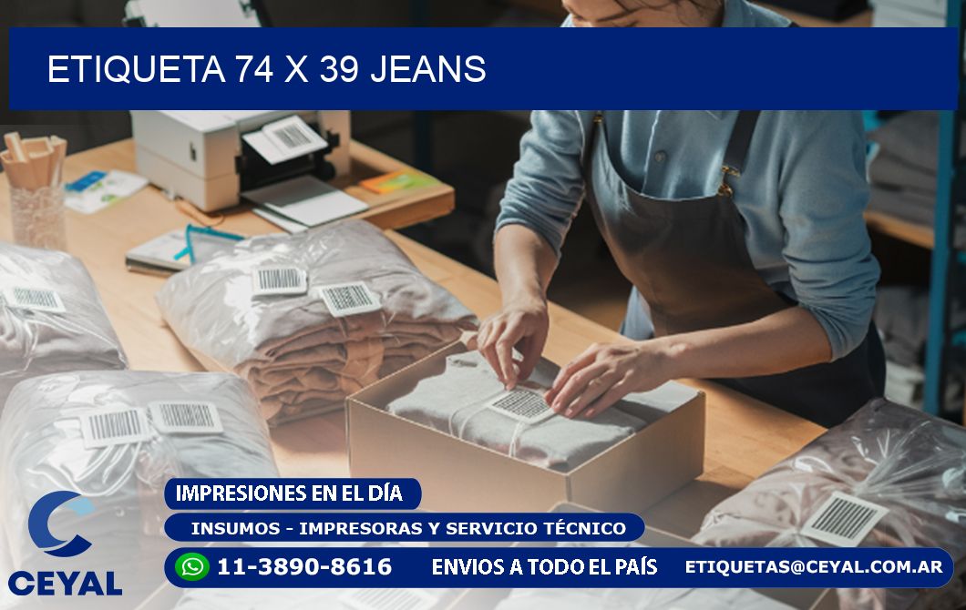 Etiqueta 74 x 39 jeans