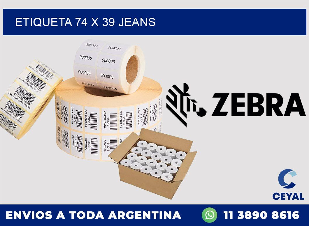 Etiqueta 74 x 39 jeans