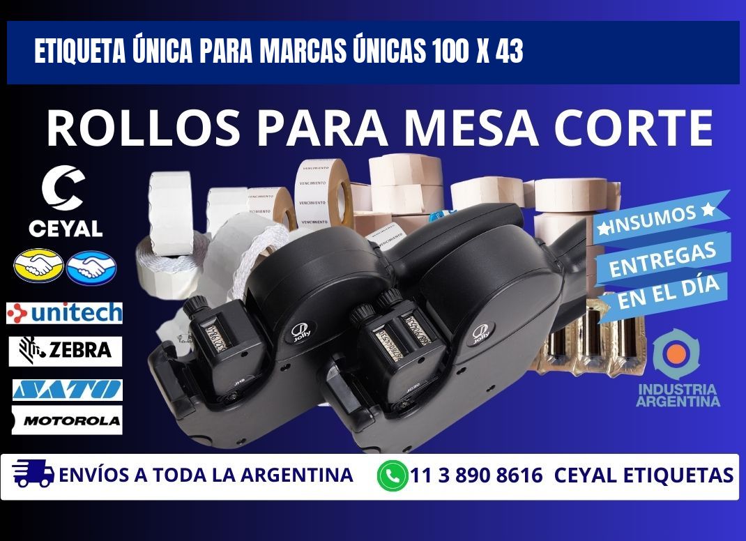 Etiqueta Única para Marcas Únicas 100 x 43