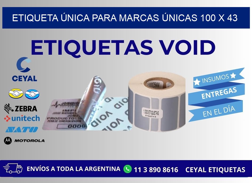 Etiqueta Única para Marcas Únicas 100 x 43