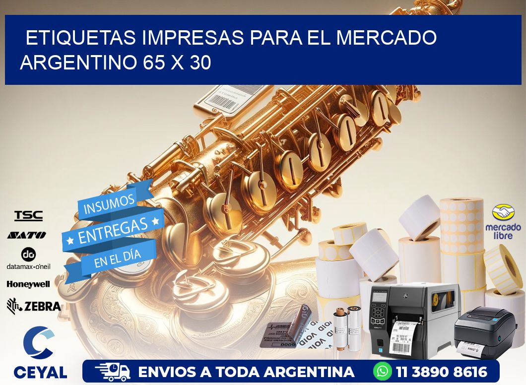 Etiquetas Impresas para el Mercado Argentino 65 x 30