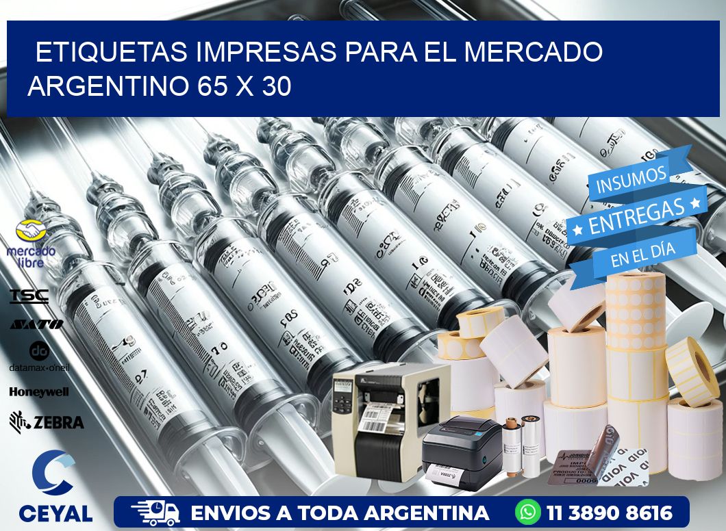 Etiquetas Impresas para el Mercado Argentino 65 x 30