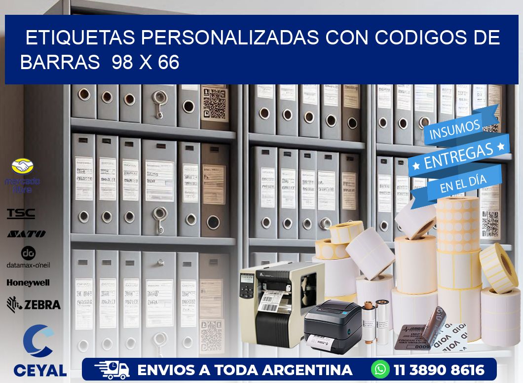 Etiquetas Personalizadas con Codigos de Barras  98 x 66