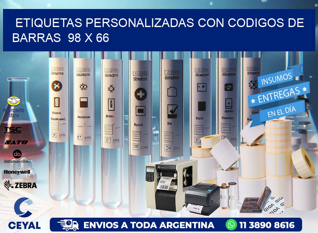 Etiquetas Personalizadas con Codigos de Barras  98 x 66