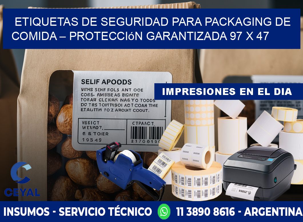 Etiquetas de seguridad para packaging de comida – Protección garantizada 97 x 47