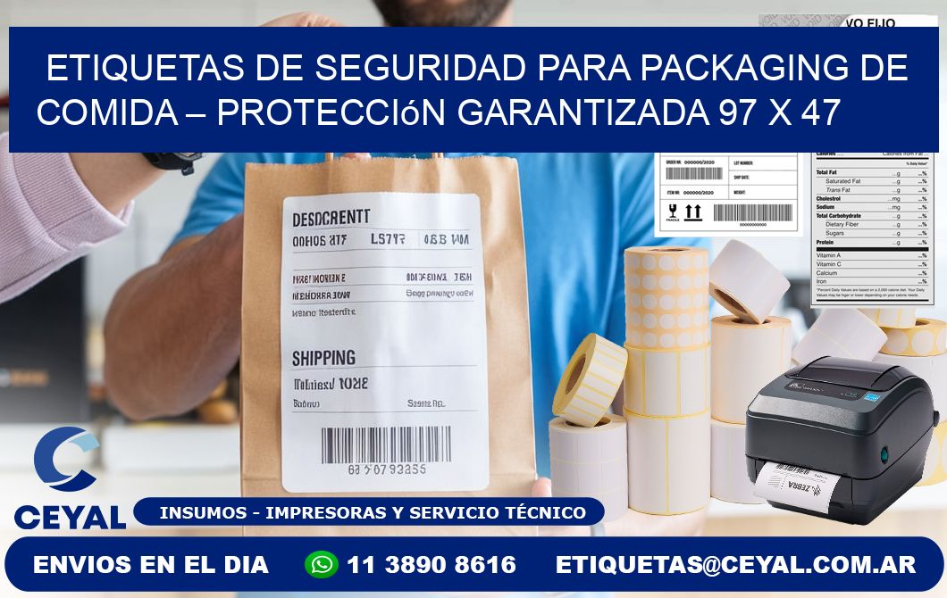 Etiquetas de seguridad para packaging de comida – Protección garantizada 97 x 47