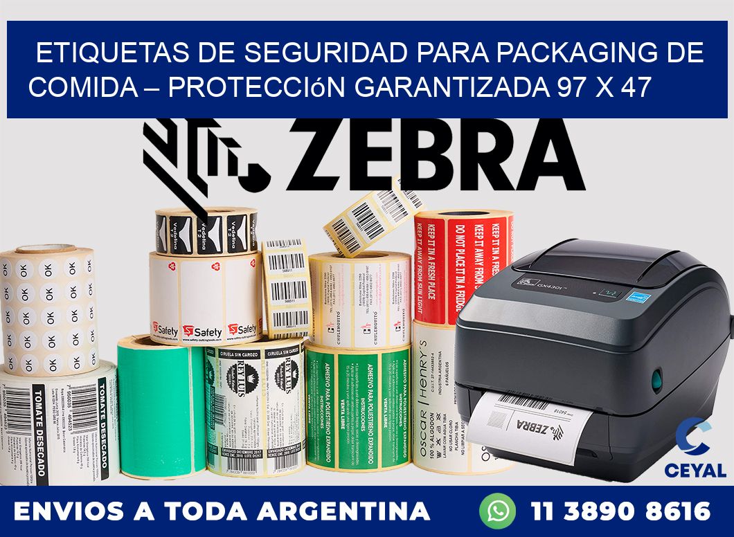 Etiquetas de seguridad para packaging de comida – Protección garantizada 97 x 47