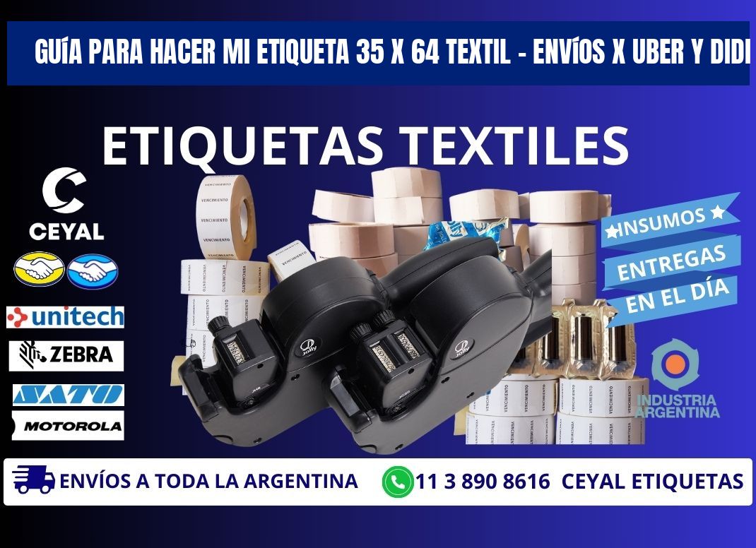 Guía para hacer mi Etiqueta 35 x 64 textil – Envíos x Uber y DiDi