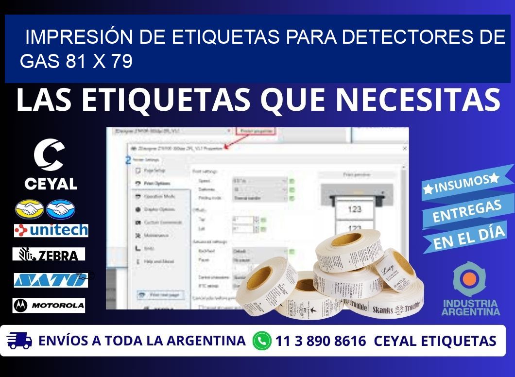 IMPRESIÓN DE ETIQUETAS PARA DETECTORES DE GAS 81 x 79