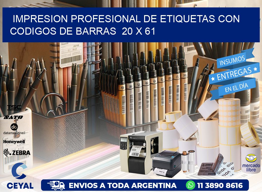 Impresion Profesional de Etiquetas con Codigos de Barras  20 x 61