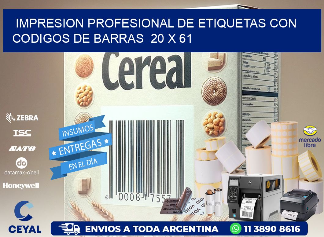 Impresion Profesional de Etiquetas con Codigos de Barras  20 x 61