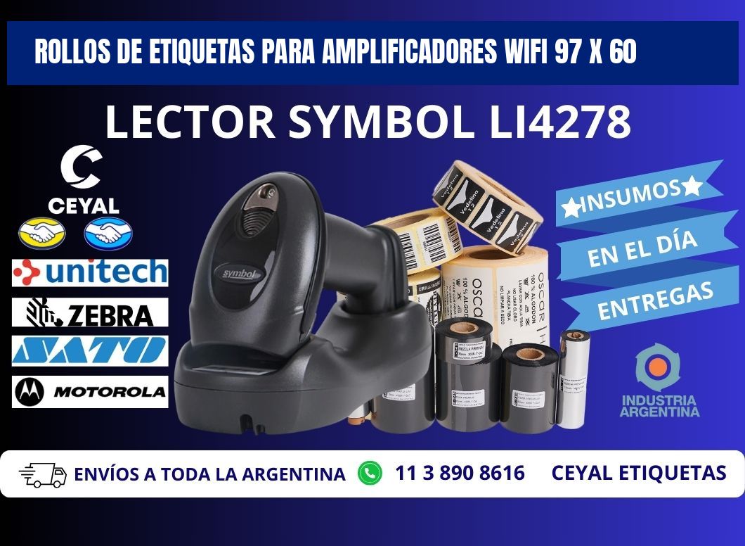 ROLLOS DE ETIQUETAS PARA AMPLIFICADORES WIFI 97 x 60