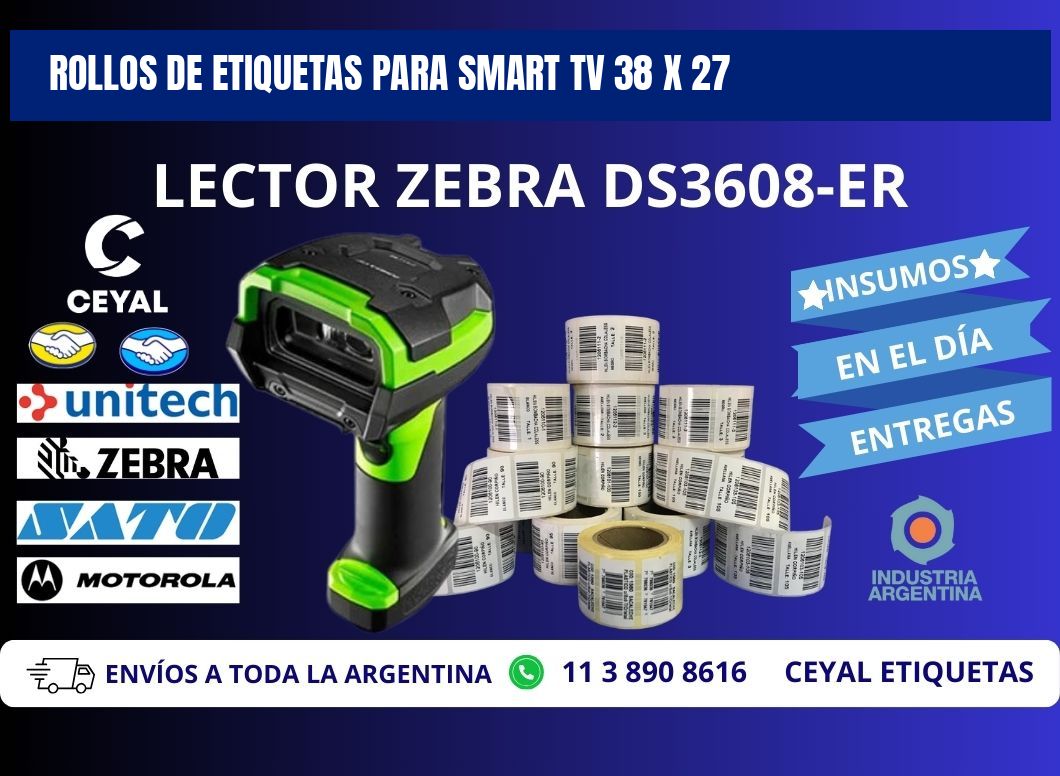 ROLLOS DE ETIQUETAS PARA SMART TV 38 x 27