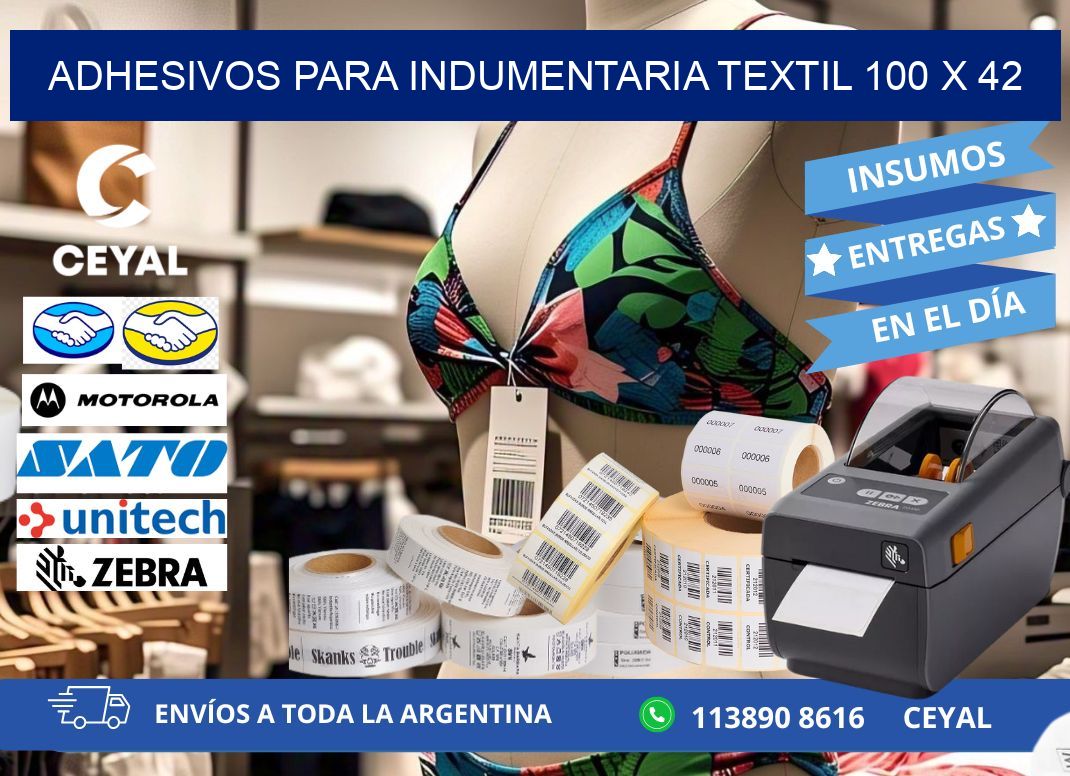 ADHESIVOS PARA INDUMENTARIA TEXTIL 100 x 42