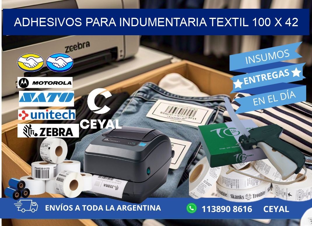 ADHESIVOS PARA INDUMENTARIA TEXTIL 100 x 42