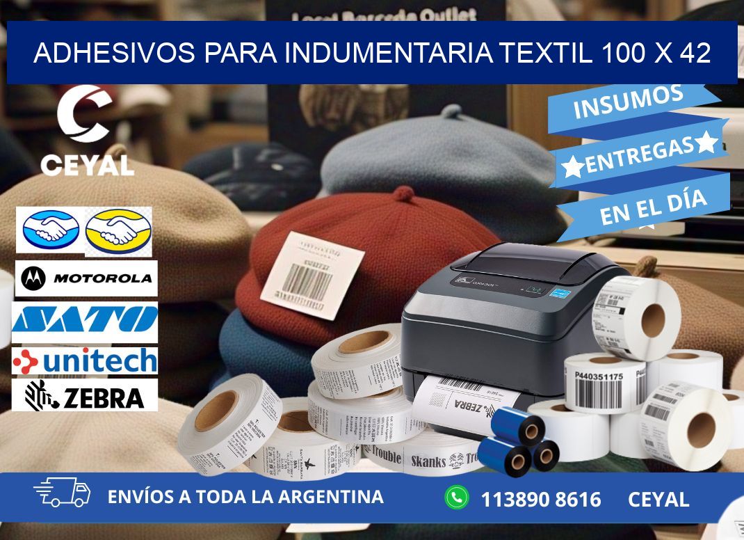 ADHESIVOS PARA INDUMENTARIA TEXTIL 100 x 42