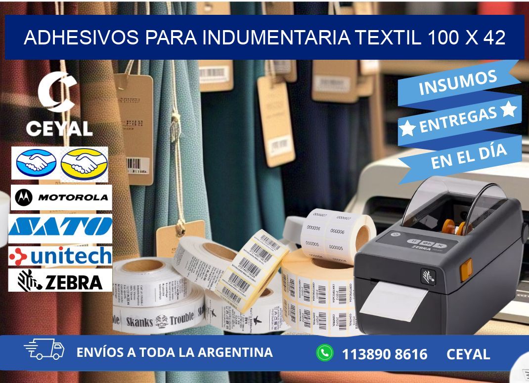 ADHESIVOS PARA INDUMENTARIA TEXTIL 100 x 42