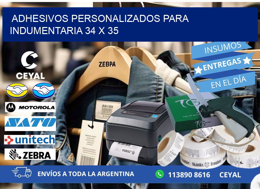 ADHESIVOS PERSONALIZADOS PARA INDUMENTARIA 34 x 35