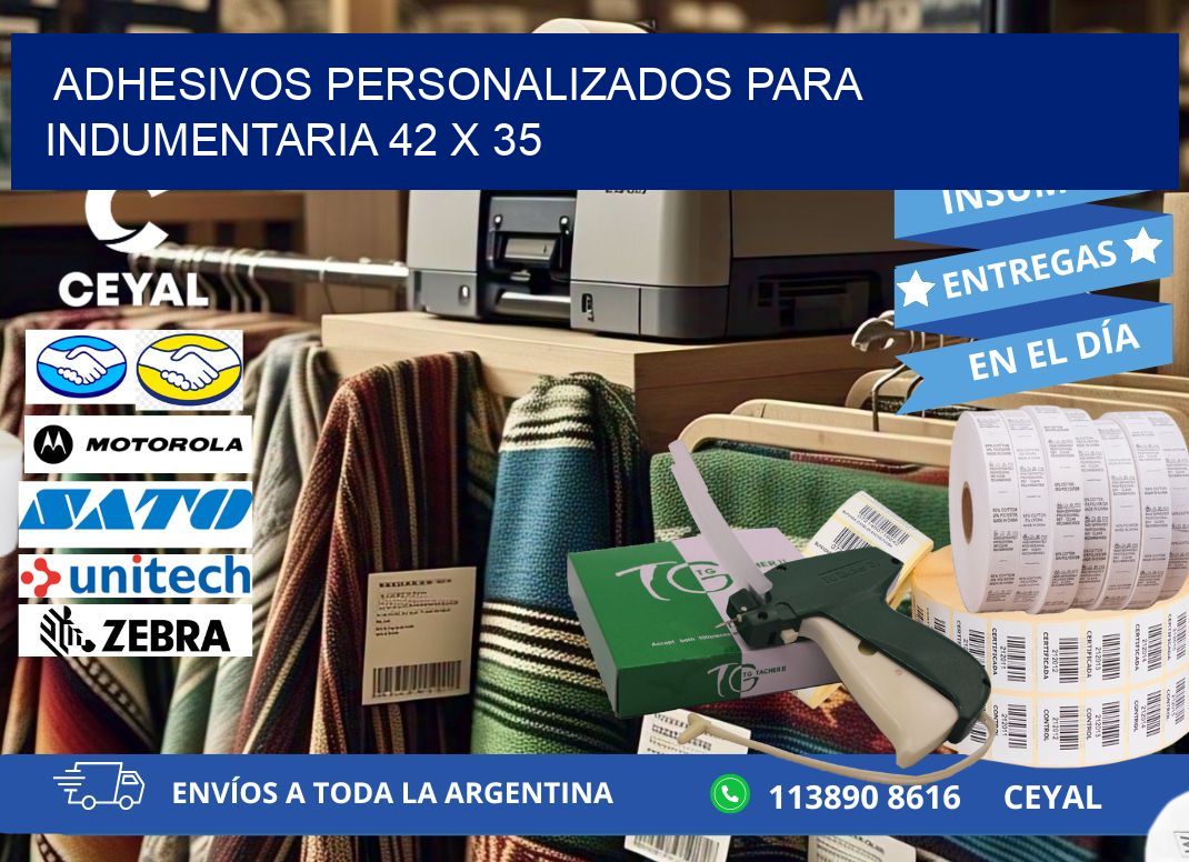 ADHESIVOS PERSONALIZADOS PARA INDUMENTARIA 42 x 35