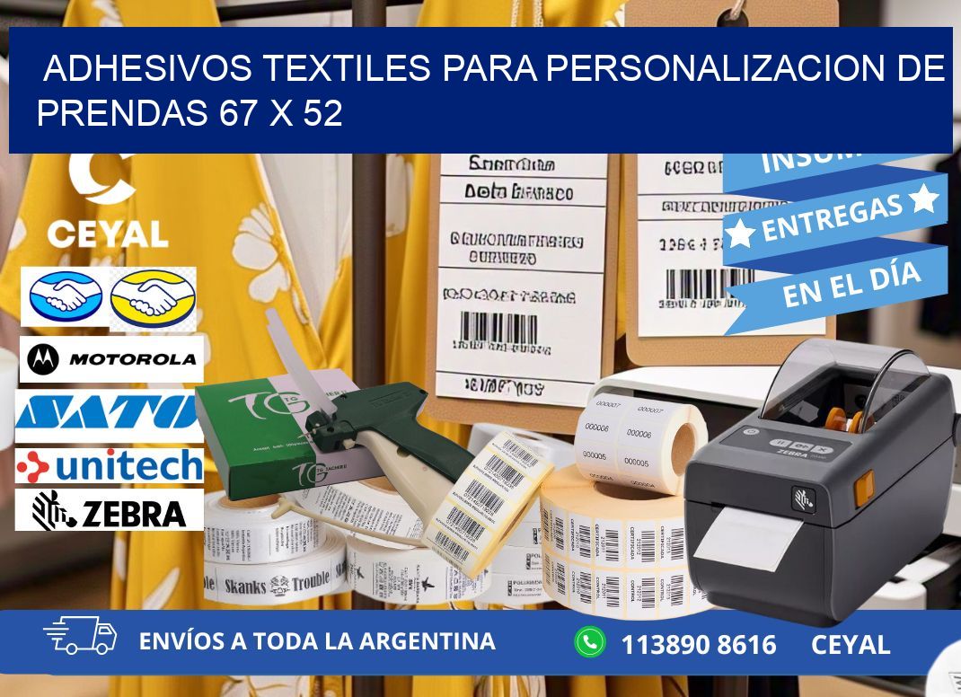 ADHESIVOS TEXTILES PARA PERSONALIZACION DE PRENDAS 67 x 52