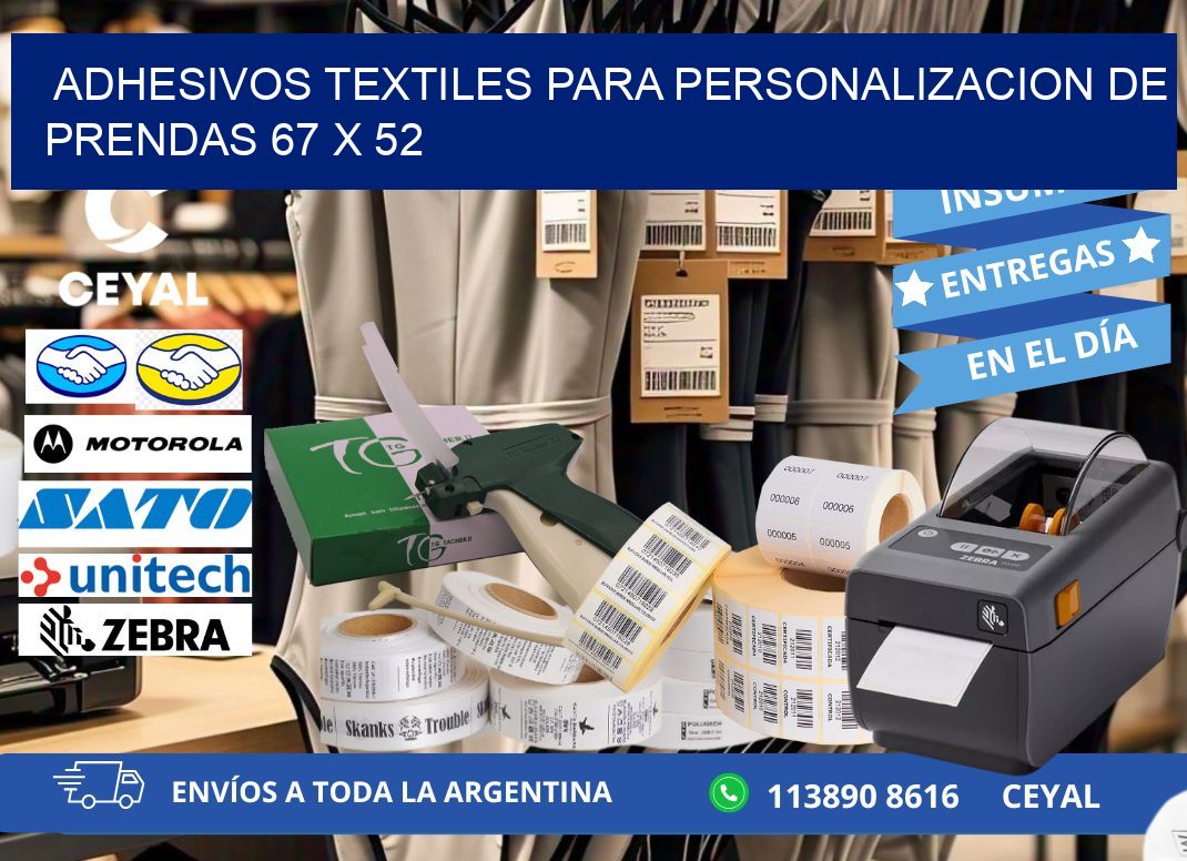 ADHESIVOS TEXTILES PARA PERSONALIZACION DE PRENDAS 67 x 52