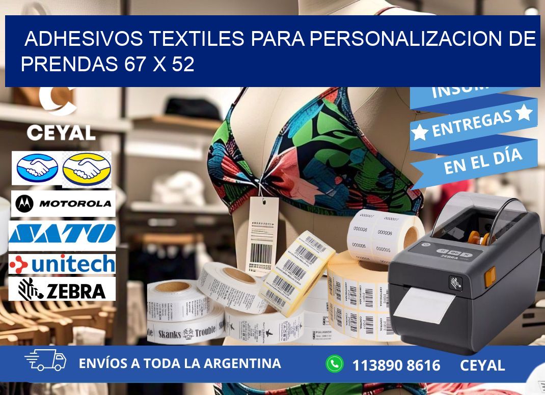 ADHESIVOS TEXTILES PARA PERSONALIZACION DE PRENDAS 67 x 52