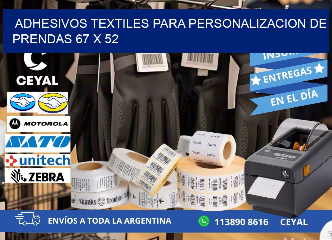 ADHESIVOS TEXTILES PARA PERSONALIZACION DE PRENDAS 67 x 52