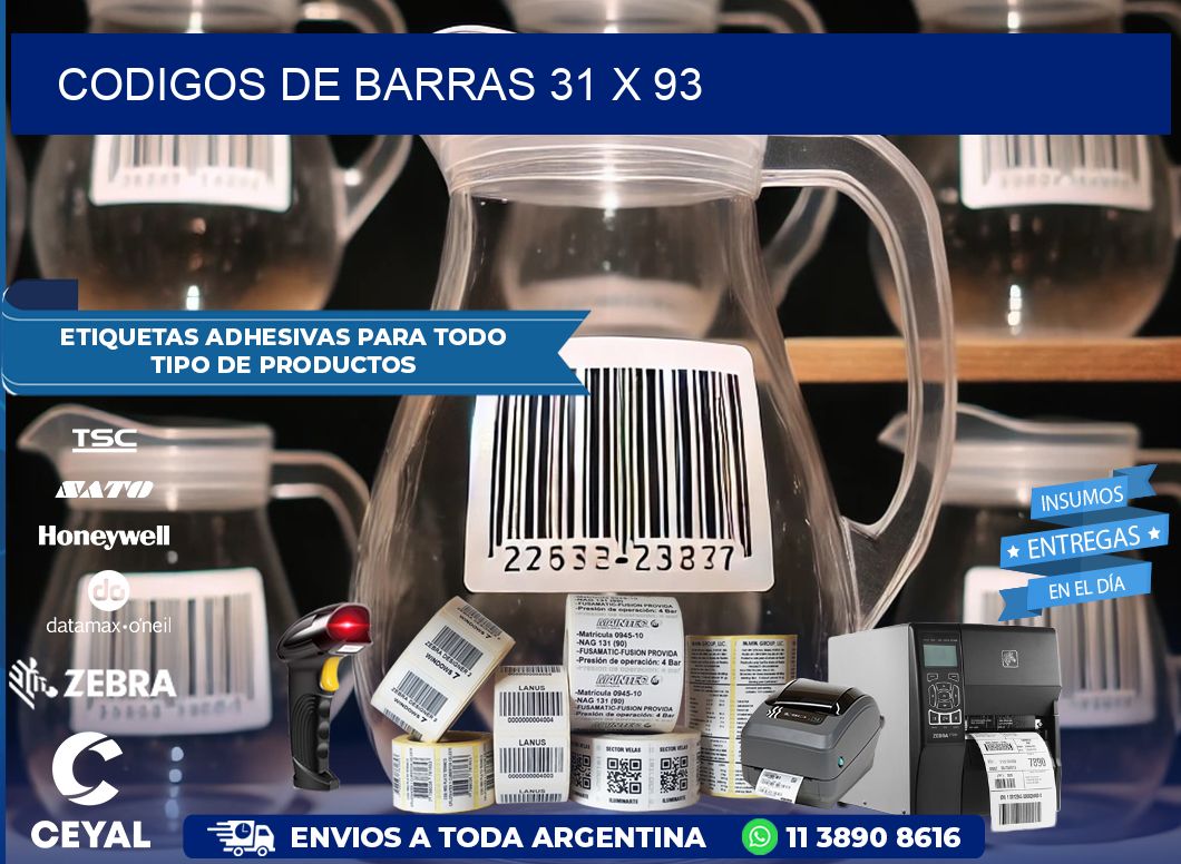 CODIGOS DE BARRAS 31 x 93